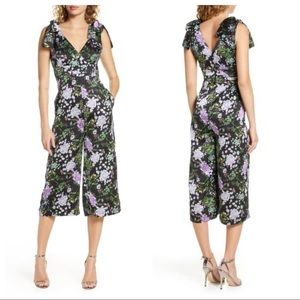 Foxiedox Floral Print Tie Shoulder Jumpsuit